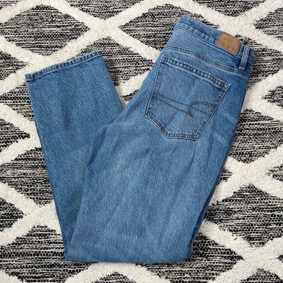 American Eagle Stretch Super High Rise Ankle Straight Jeans 8 Regular - Picture 2 of 6